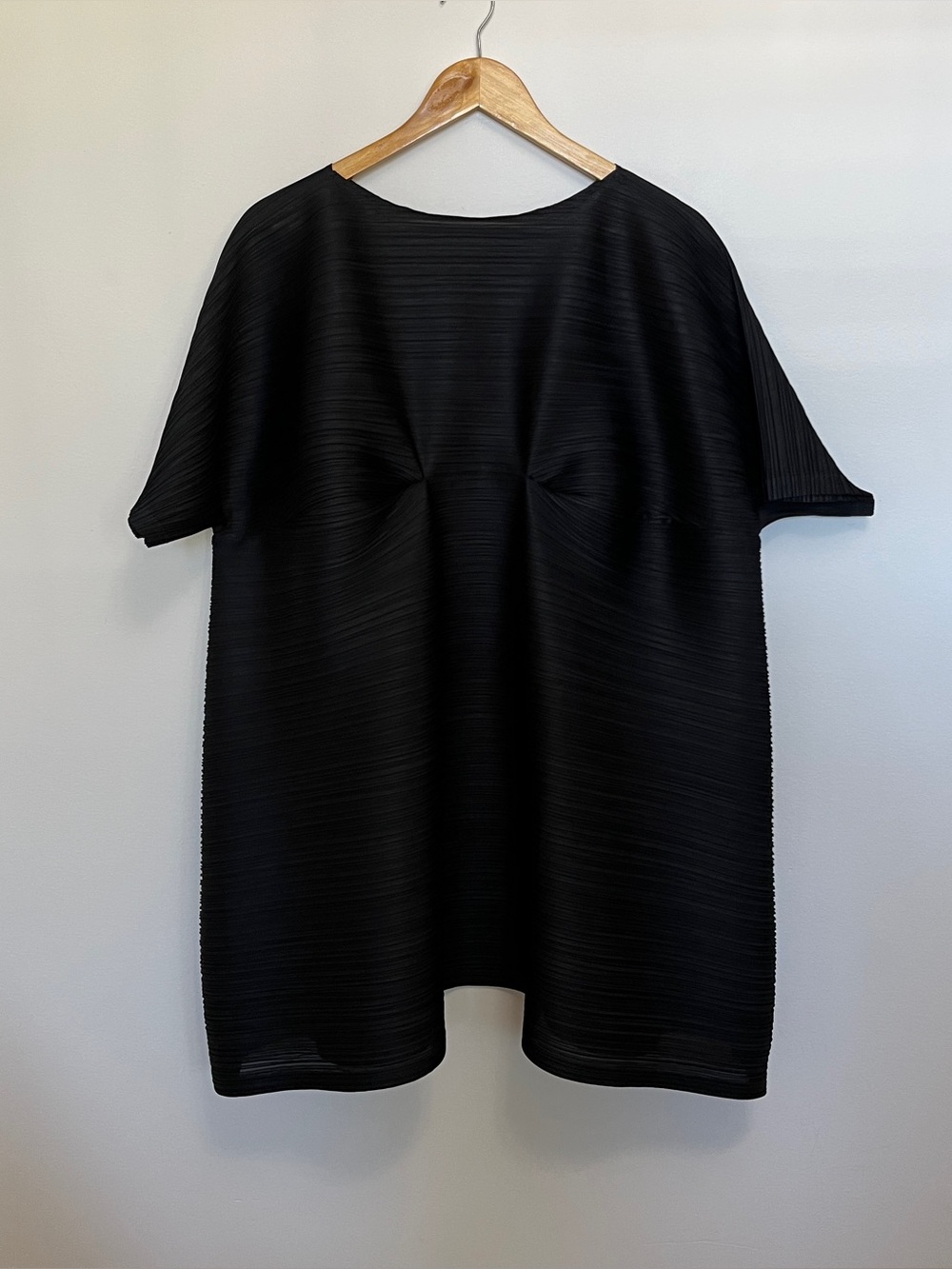 Issey Miyake Pleats Please Classic Mini Dress in Black with Bust Detail Size 3